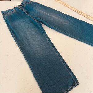 Relaxed hip and thigh straight wide leg jeans